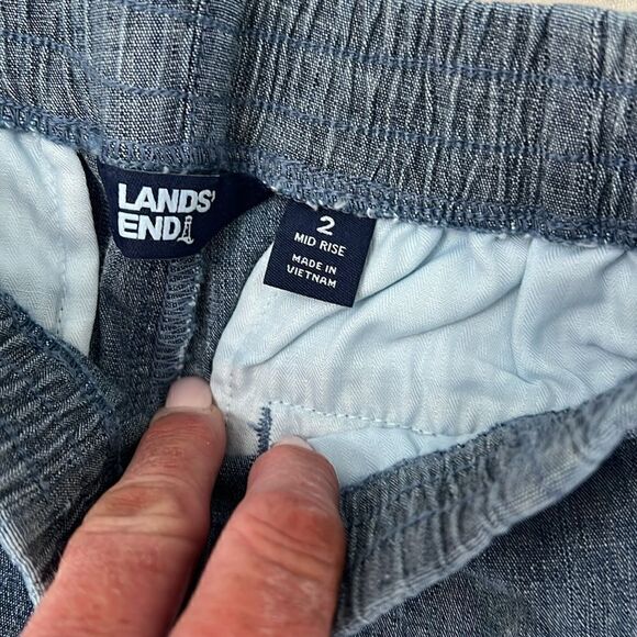 LandsEnd Women's Mid Rise Elastic Waist Pull On 7" Chino Shorts size 2 brand new - Picture 7 of 16